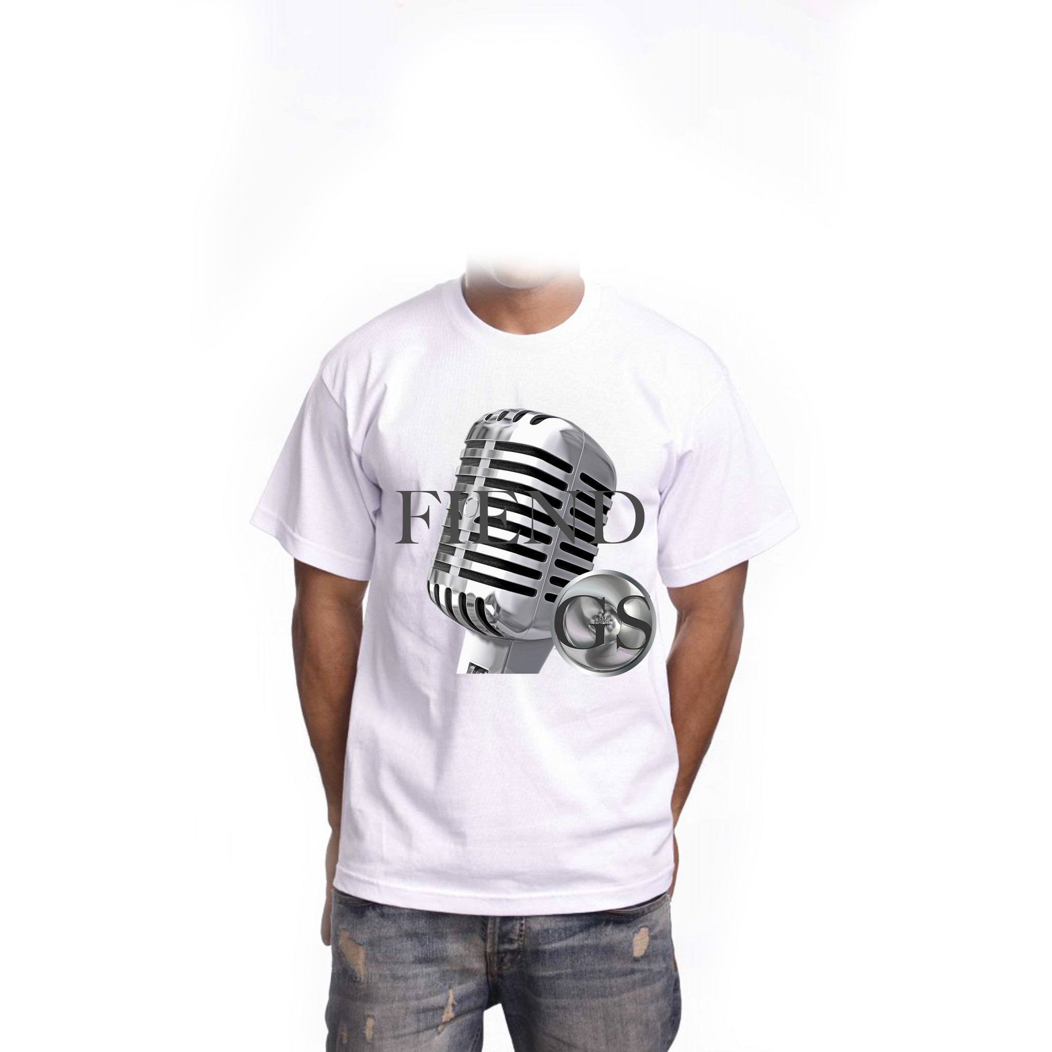 GS microphone fiend short sleeve white t-shirt